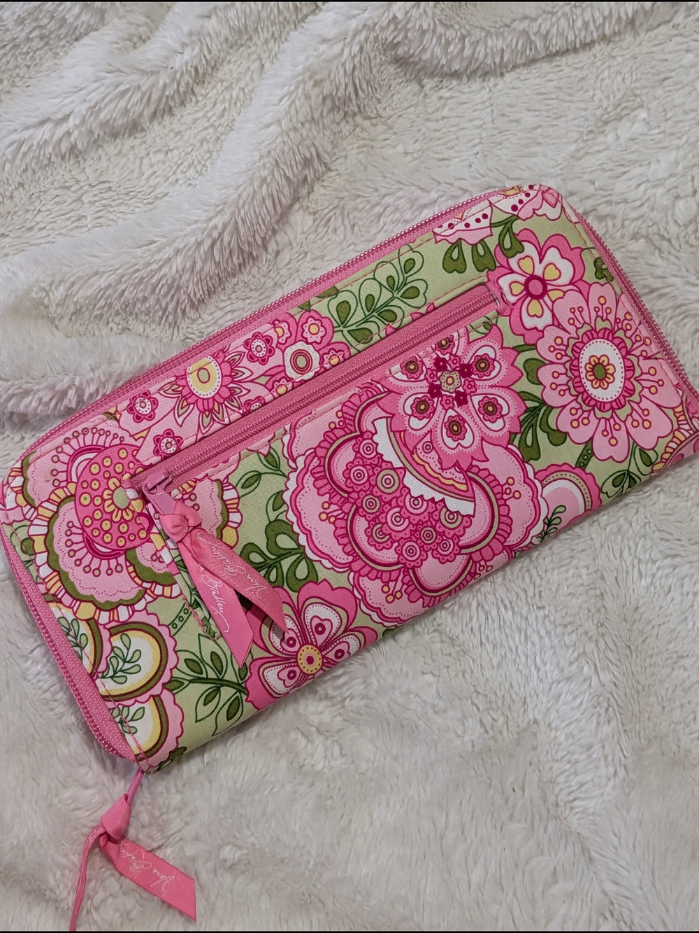 Vintage Y2K Vera Bradley Petal Pink Floral Pattern Travel Case Like New - Picture 6 of 6